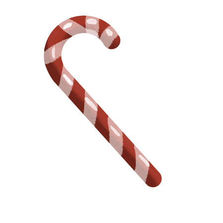 watercolor Christmas lollipop. red candy isolated on a white backgroundの写真素材