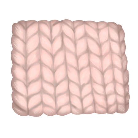 Pink Braided Plaid. Watercolor illustration. Large litter weavingの写真素材
