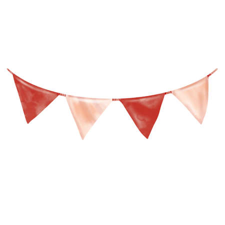 Party garland. watercolor holiday flags in brown tones. Boho styleの写真素材