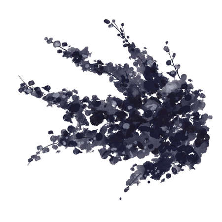 Watercolor nigh garden isolated on a white background. Bouquet of dry herbs. Fashionable decorの写真素材