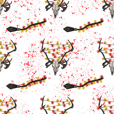 Creepmas digital paper. Its a terrible Christmas seamless pattern. Gothic.の写真素材