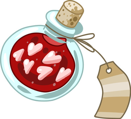 love potion, Creepy Valentine clipart, Spooky Valentine, Pastel Goth digital stickers, Alternative Valentine day vector EPS10のイラスト素材