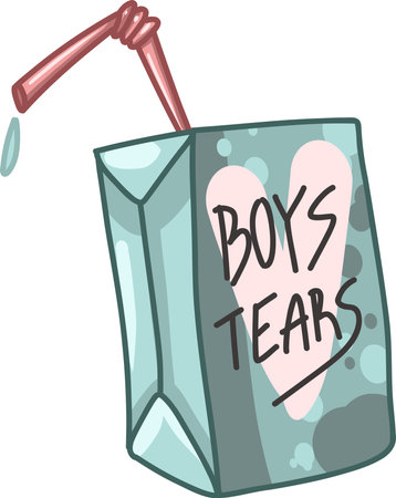Boys Tears, Creepy Valentine clipart, Spooky Valentine, Pastel Goth digital stickers, Alternative Valentine day vector EPS10のイラスト素材