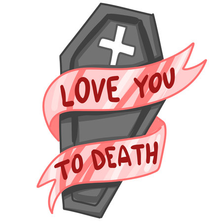 gift with blood, Creepy Valentine clipart, Spooky Valentine, Pastel Goth digital stickers, Alternative Valentine day vector EPS10のイラスト素材