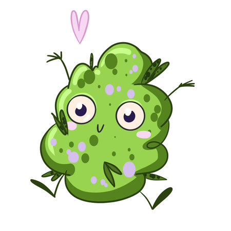 Cute marijuana. The character is cute Marijuhanna. Vector flat illustrationのイラスト素材