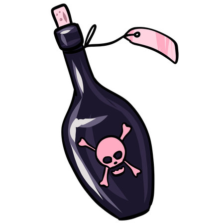 A bottle of poison. Gothic vector illustration of poisonのイラスト素材