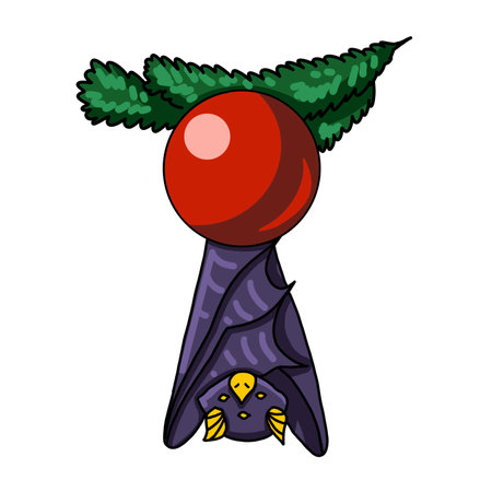 Creepmas. Its a terrible Christmas. Gothic. a bat sits on a branch of the Christmas tree.の写真素材