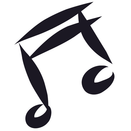 Black musical notes. Vector illustration of musical notesのイラスト素材