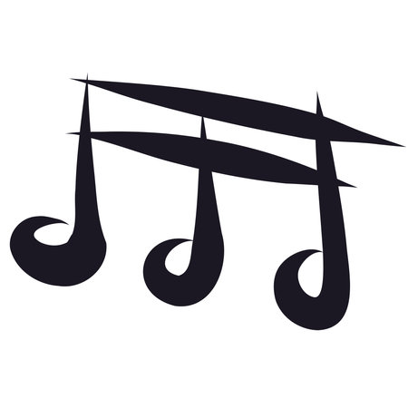 Black musical notes. Vector illustration of musical notesのイラスト素材