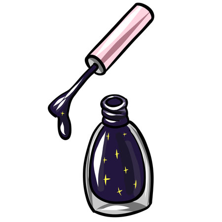 Black nail polish. Vector illustration of black lacquerのイラスト素材