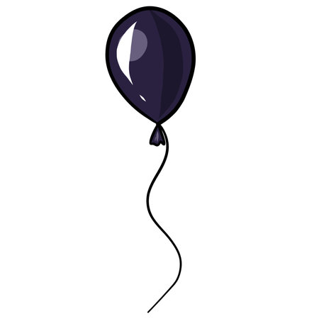 Black balloon. festive balloon. Vector illustrationのイラスト素材