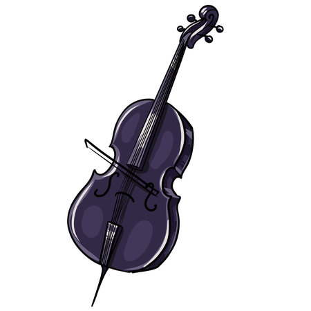 Black cello. Vector illustration of the celloのイラスト素材