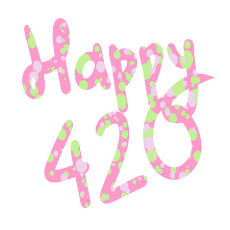 happy 420. time to smoke. cannabis and marijuana vector phraseのイラスト素材