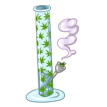 Bong for smoking weed. Smoking cannabis. vector marijuanaのイラスト素材