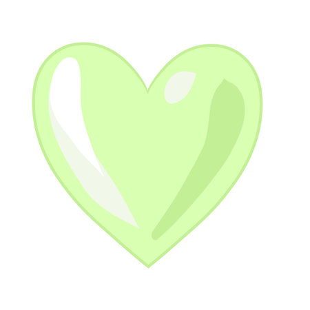 Green heart. flat illustration. Valentine day vectorのイラスト素材