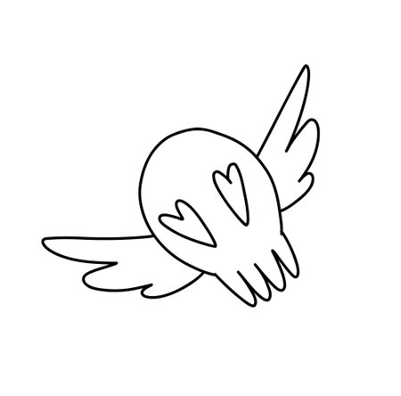 skull with wings, Creepy Valentine clipart, Spooky Valentine, Pastel Goth digital stickers, Alternative Valentine day vectorのイラスト素材