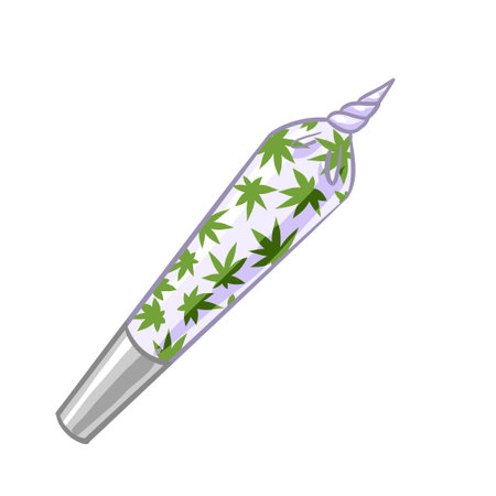 a jamb of cannabis. a marijuana cigarette. vector illustration legalizeのイラスト素材