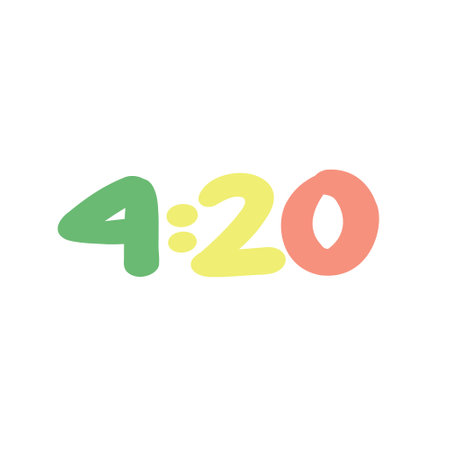 happy 420. time to smoke. cannabis and marijuana vector phraseのイラスト素材