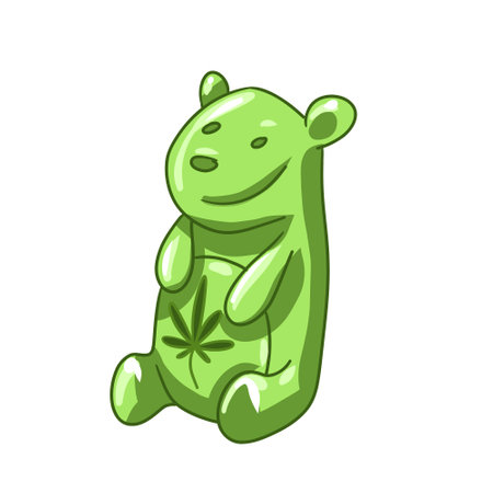 bag with marmalade with cannabis. marmalade vector bearsのイラスト素材