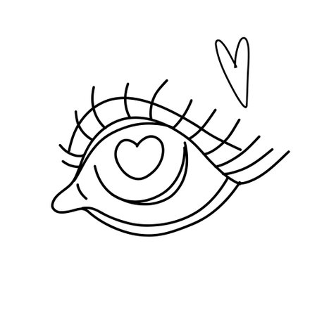 in the eye of the heart, Creepy Valentine clipart, Spooky Valentine, Pastel Goth digital stickers, Alternative Valentine day vectorのイラスト素材