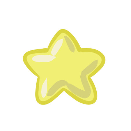 vector yellow star. Asterisk icon. vector illustrationのイラスト素材