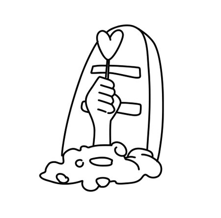 Creepy Valentine clipart, Spooky Valentine, Pastel Goth digital stickers, Alternative Valentine day vectorのイラスト素材