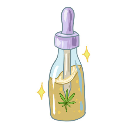 Cannabis oil. vector illustration of a can of marijuana oil.のイラスト素材