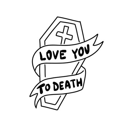 gift with blood, Creepy Valentine clipart, Spooky Valentine, Goth digital stickers, Alternative Valentine day vectorのイラスト素材