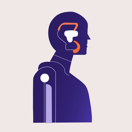 Vector illustration of a robot. artificial intelligence Chat bot human helper.のイラスト素材