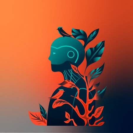 Vector illustration of a robot. artificial intelligence Chat bot human helper.のイラスト素材