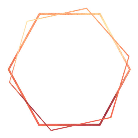 Beautiful thin bronze frame, round shape, square, pentagonal and hexagonalの写真素材