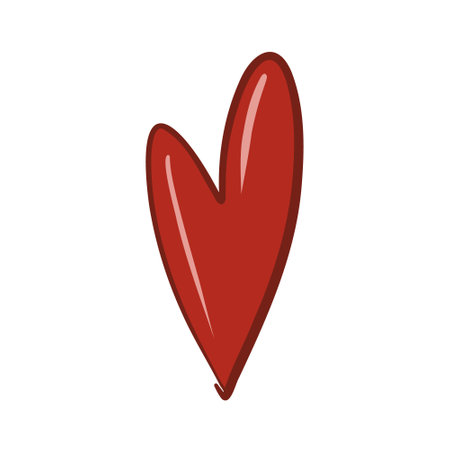 Red heart. flat illustration. Valentine day vectorのイラスト素材
