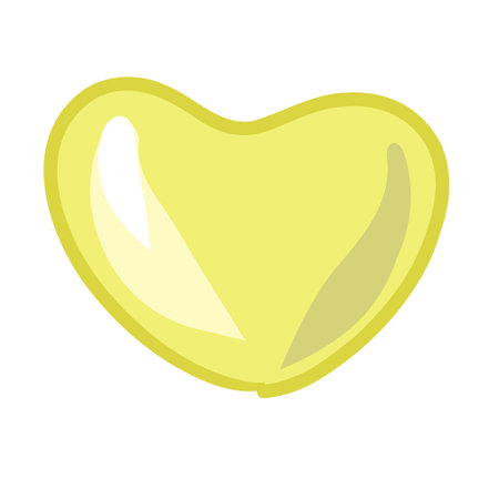 Yellow heart. flat illustration. Valentine day vectorのイラスト素材