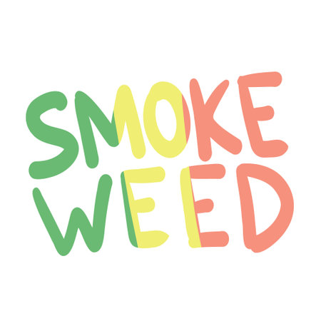 happy 420. time to smoke. cannabis and marijuana vector phraseのイラスト素材