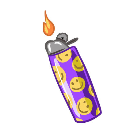 lighter for smoking. lighter with cannabis. smoke weed vectorのイラスト素材