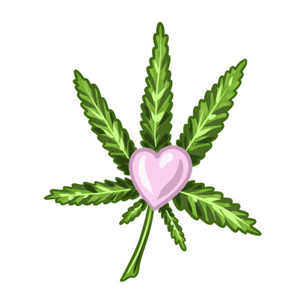 Cannabis cones. Marijuana Branch, Vector Illustration of Medical Weedのイラスト素材