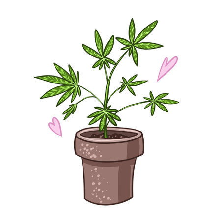 Cannabis cones. Marijuana Branch, Vector Illustration of Medical Weedのイラスト素材