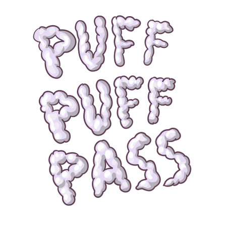 Puff puff pass. a phrase about smoking weed. marijuana and cannabis Vectorのイラスト素材