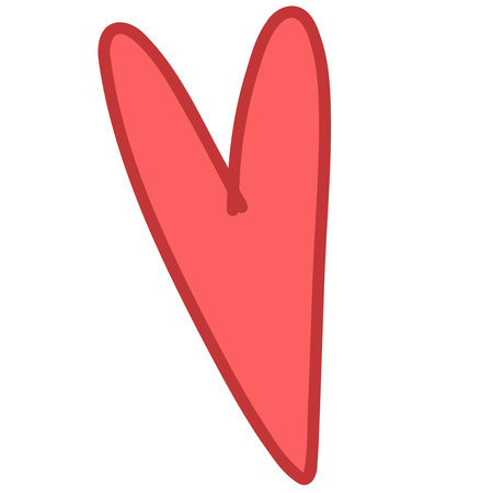 Red heart. flat illustration. Valentine day vectorのイラスト素材
