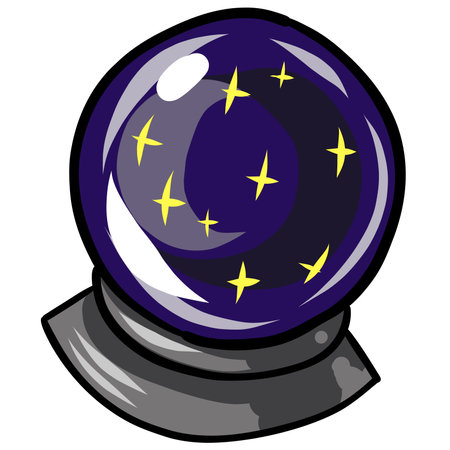 Magic ball. A ball of predictions. The Wizards Ball. Vector illustrationのイラスト素材