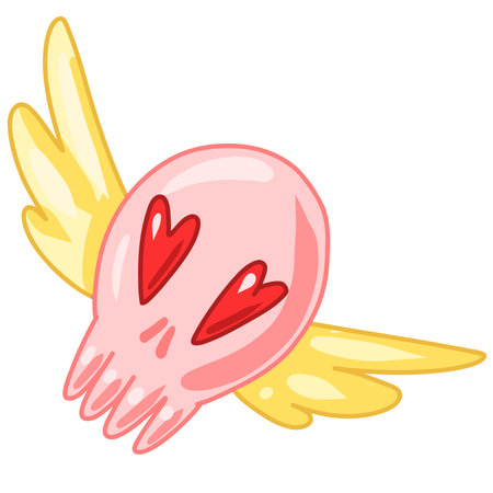 skull with wings, Creepy Valentine clipart, Spooky Valentine, Pastel Goth digital stickers, Alternative Valentine day vectorのイラスト素材