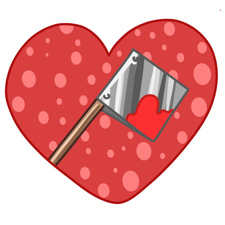 axe in the blood, Creepy Valentine clipart, Spooky Valentine, Pastel Goth digital stickers, Alternative Valentine day vectorのイラスト素材