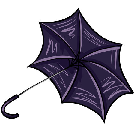 Black umbrella. Illustration of an umbrella vectorのイラスト素材