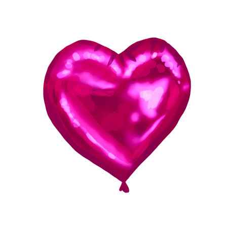 Realistic balloon in the form of a heart. Pink Heart Ball for Wedding and Valentines Dayの写真素材