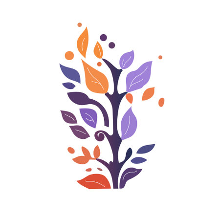 Vector illustration of an abstract bush. an abstract tree with leaves. colorful backgroundのイラスト素材