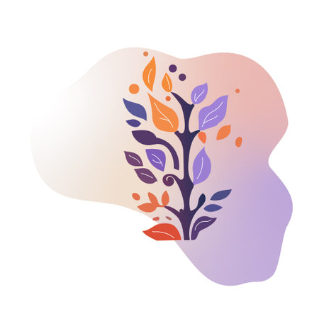 Vector illustration of an abstract bush. an abstract tree with leaves. colorful backgroundのイラスト素材
