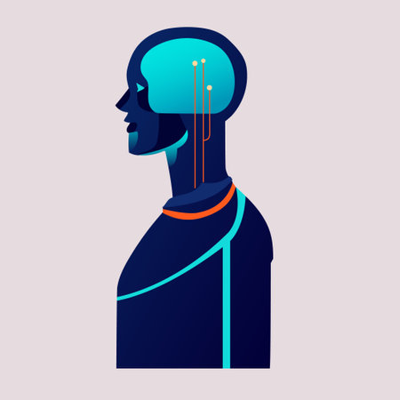 Vector illustration of a robot. artificial intelligence Chat bot human helper.のイラスト素材
