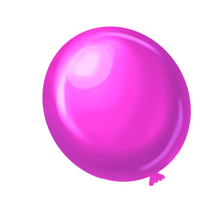 Watercolor balloon. Realistic illustration of pink balloonsの写真素材
