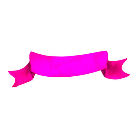 Watercolor pink ribbon bow. Festive pink bowの写真素材