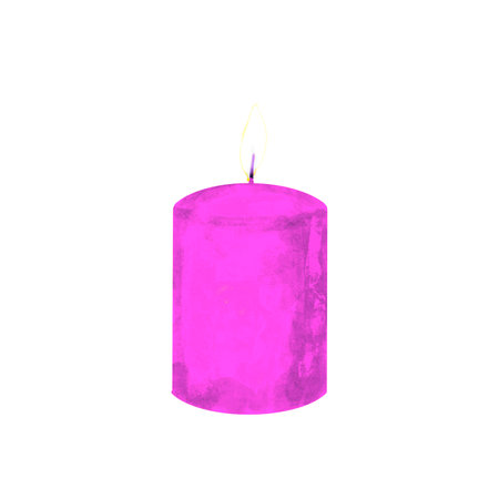 Watercolor illustration pink candle. pink paraffin candle. Romanceの写真素材